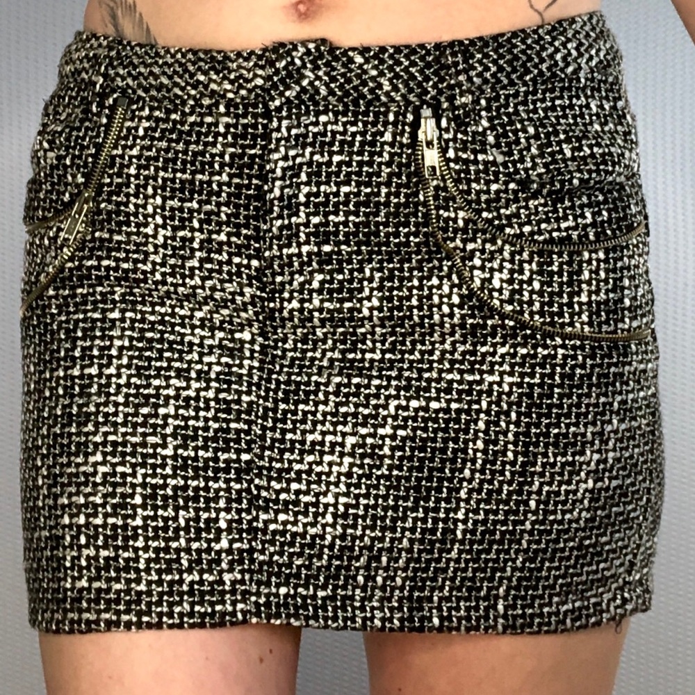 Allen B Tweed Mini Skirt